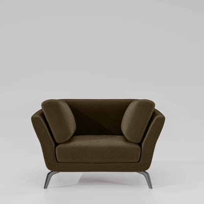 Symphony 1 Seater Water & Stain Repellent Fabric - Dark Earth