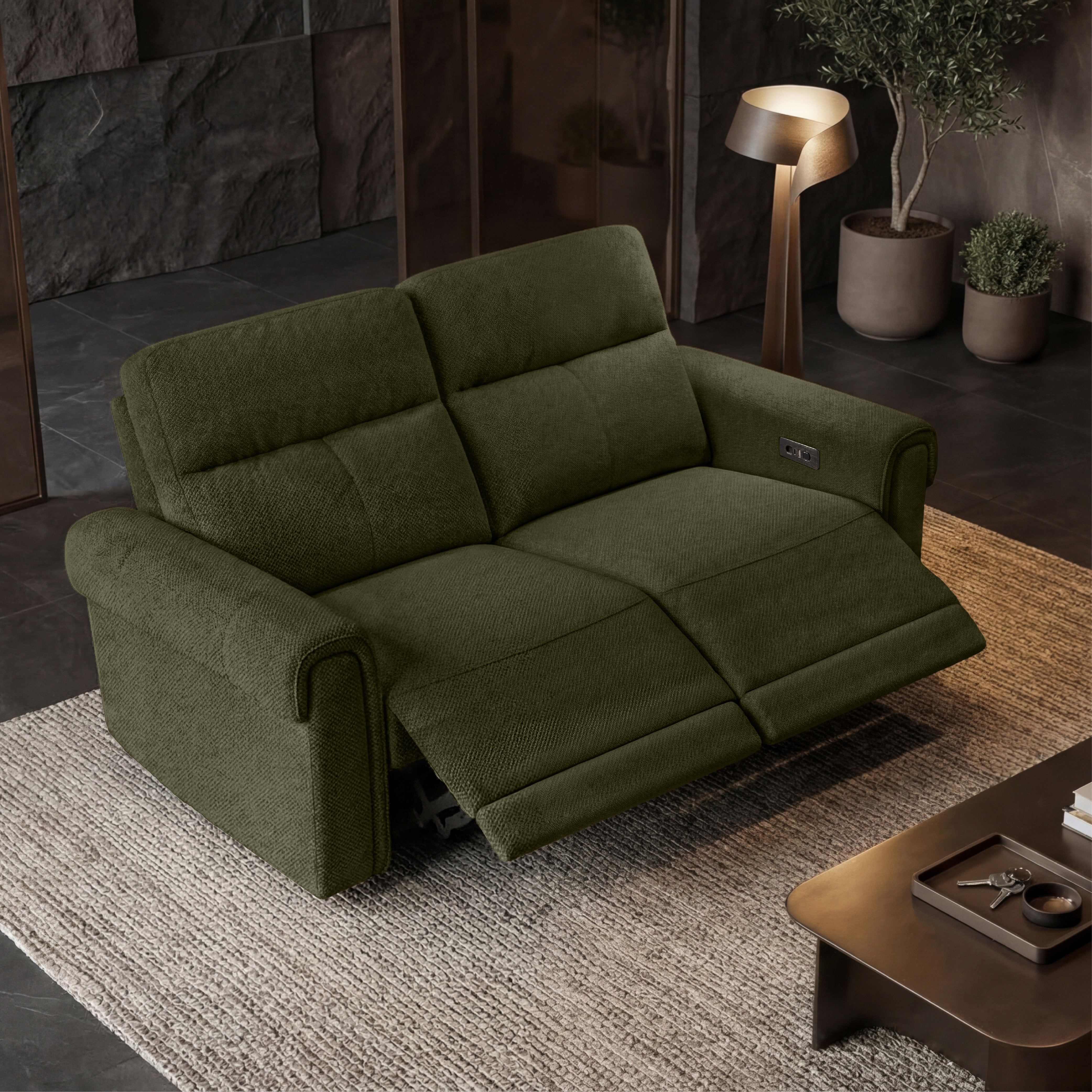 Opus mov.E Green Fabric 2 Seater Sofa