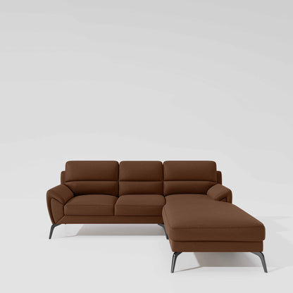 Octave 2 Seater Sofa with Lounger Suede Fabric  - Capuccino