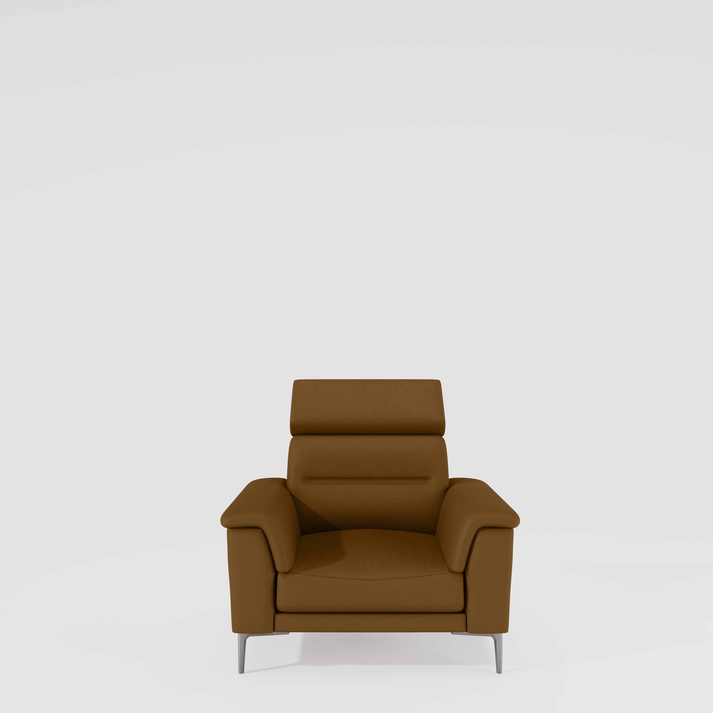 Cresendo 1 Seater Leatherette fabric - Tobacco Brown