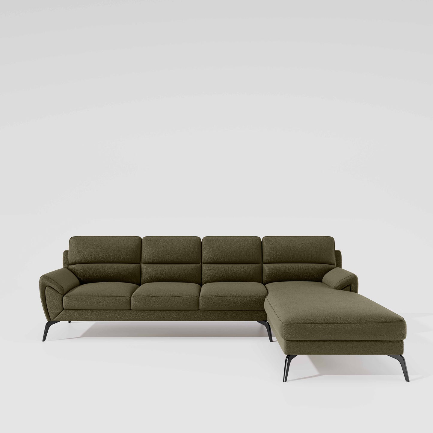 Octave 3 Seater with RH Lounger Suede Fabric - Avocado