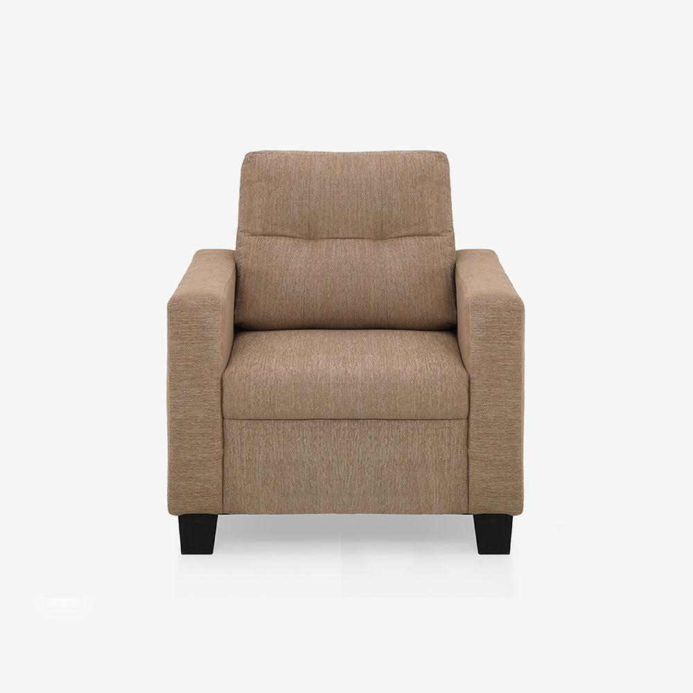 Ease Fabric Sofa | 1 seater | Brown |  Duroflex Furniture
