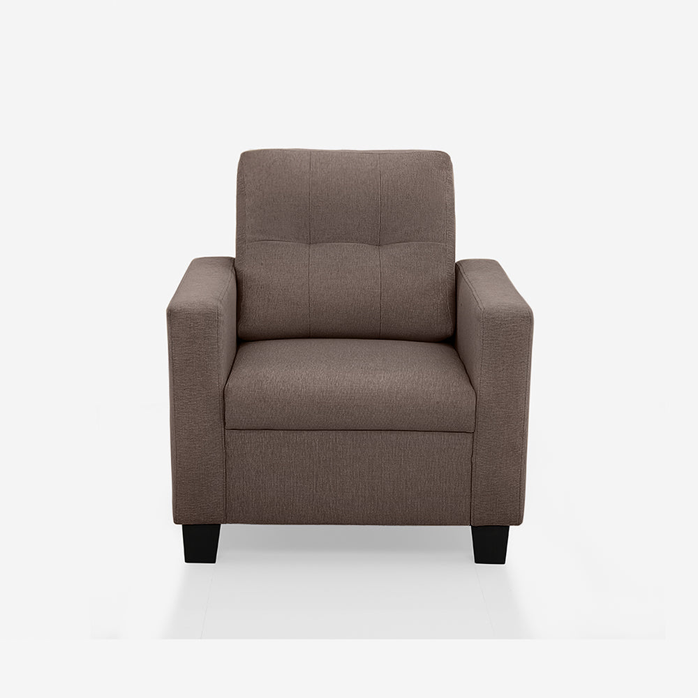 Ease Fabric Sofa | 1 seater | Saddle Brown |  Duroflex Furniture
