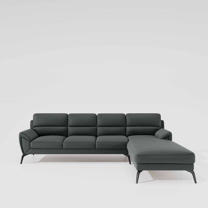 Octave 3 Seater with RH Lounger Suede Fabric - Steel Grey