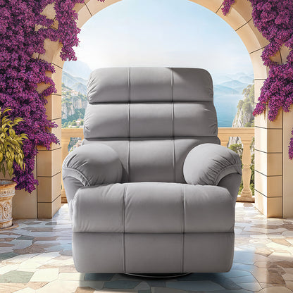 Avalon Posture Pro Rocking & Rotating Single Seater Fabric Recliner, Grey, Motorized