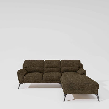 Octave 2 Seater Sofa with RH Lounger Boucle Fabric  - Sepia