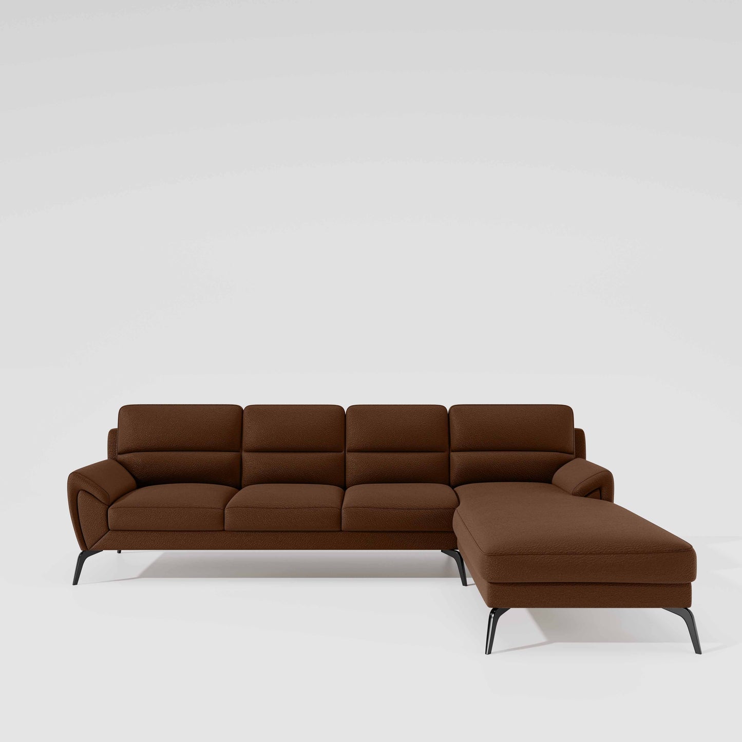 Octave 3 Seater with Lounger Suede Fabric - Capuccino