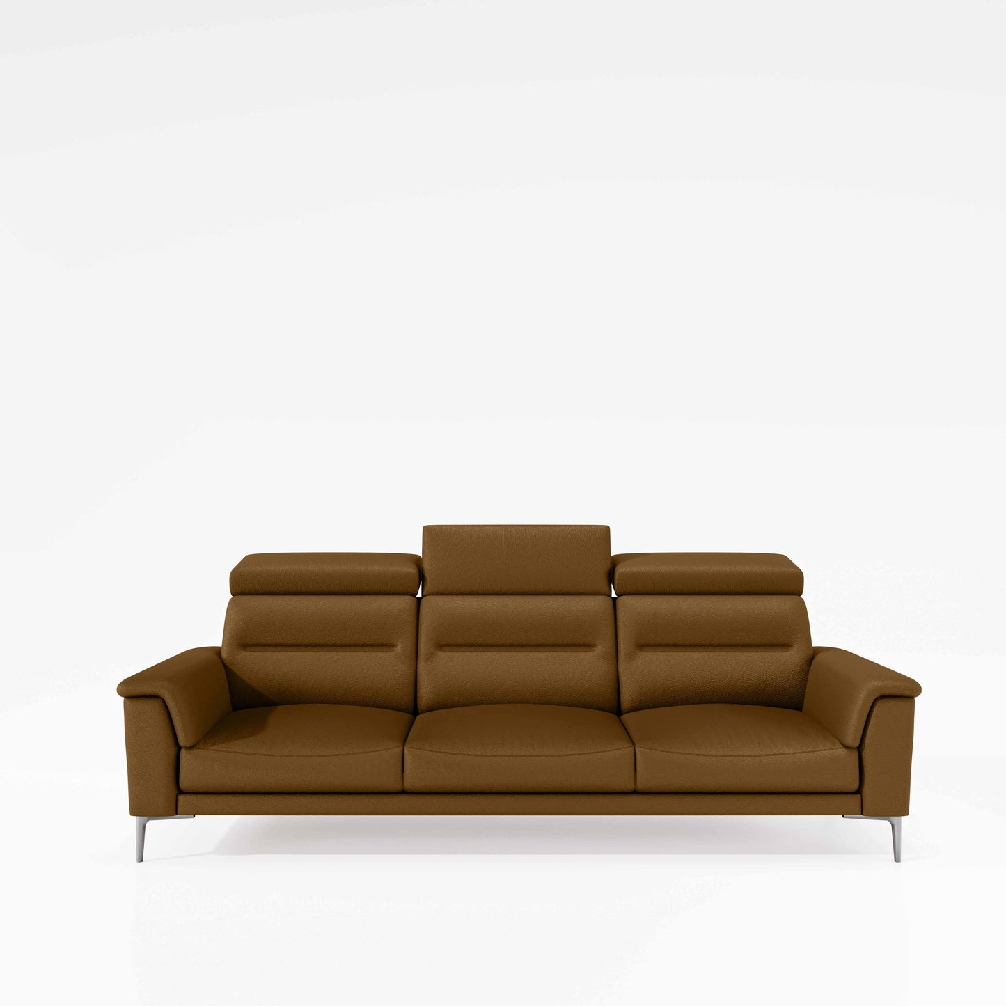 Cresendo 3 Seater Leatherette fabric - Tobacco Brown