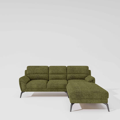 Octave 2 Seater Sofa with Lounger Boucle Fabric  - Dried Herb
