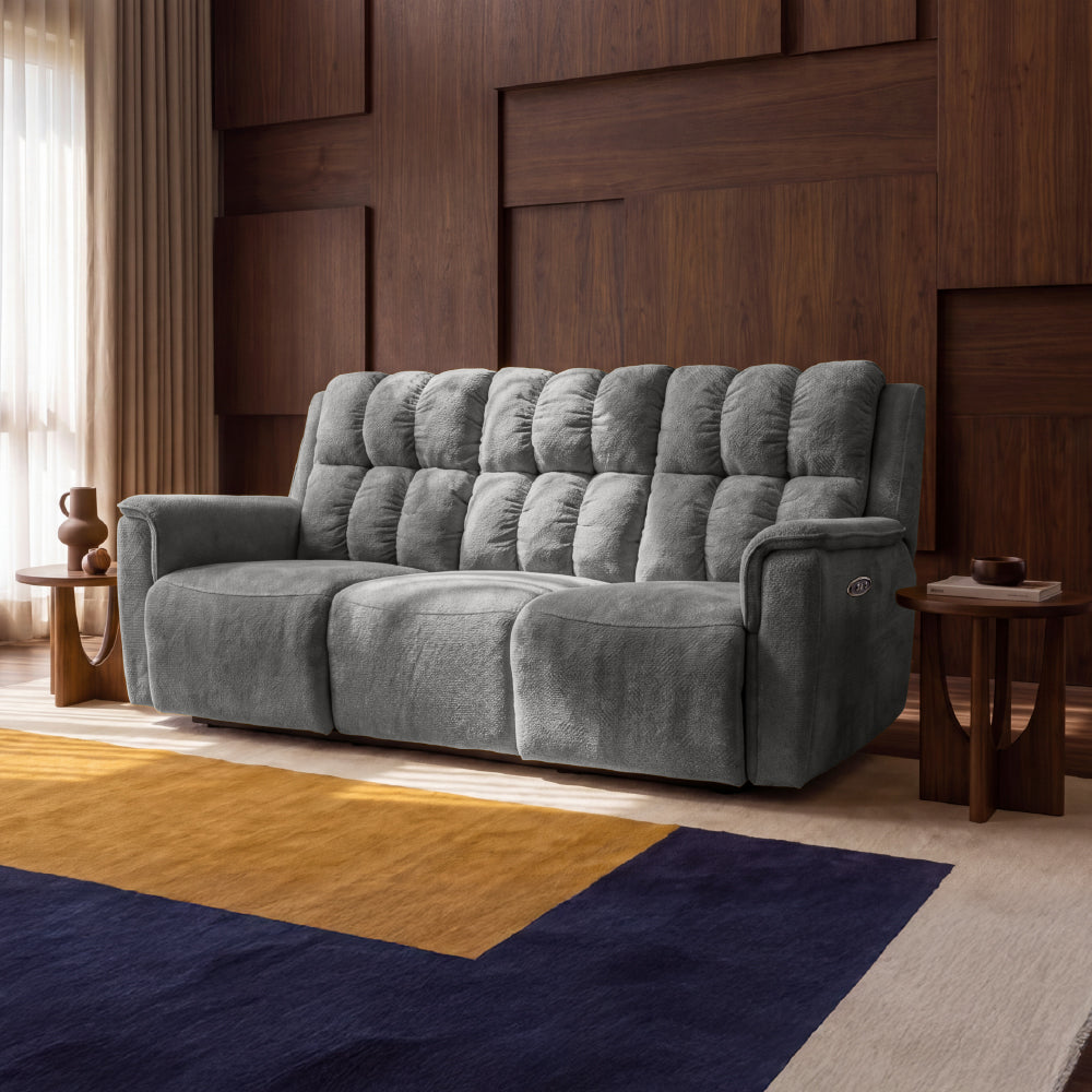Avalon Elite mov.E Grey Fabric 3 Seater Sofa