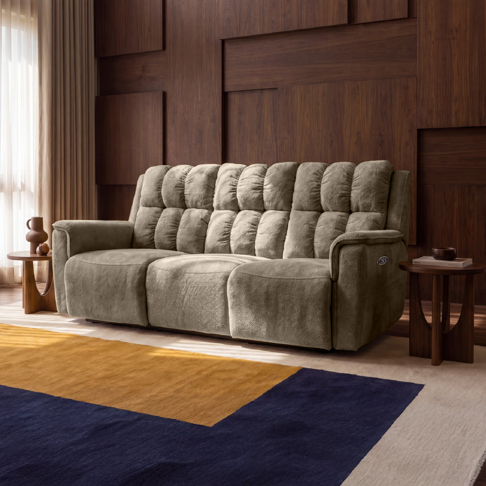 Avalon Elite mov.E Cream Fabric 3 Seater Sofa