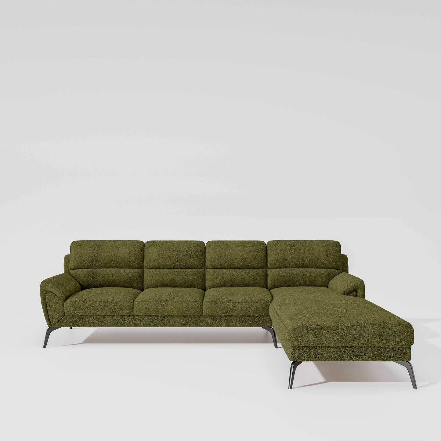 Octave 3 Seater with Lounger Boucle Fabric - Dried Herb