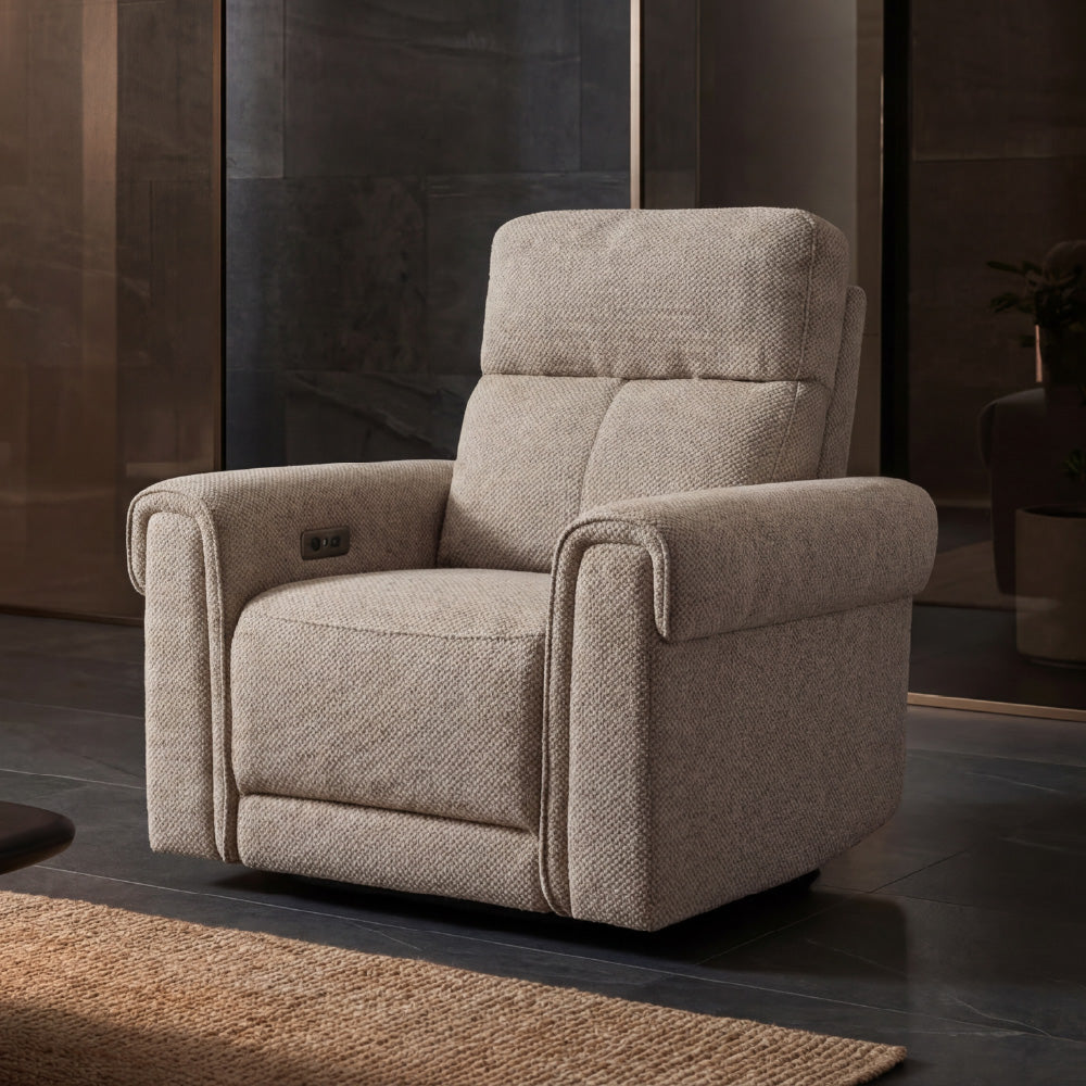 Opus mov.E Cream Fabric 1 Seater Sofa