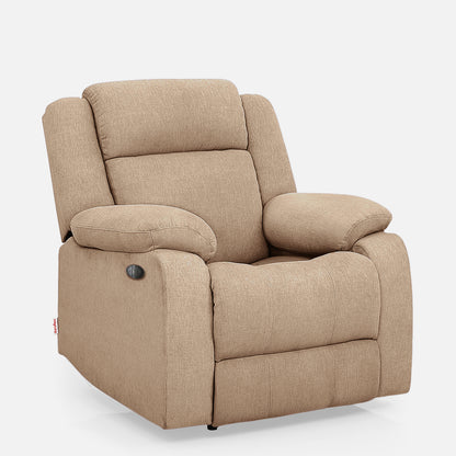Avalon Motorized Electric Powered Brown Fabric Recliner