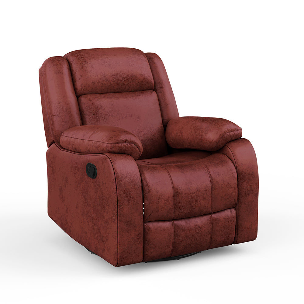 Avalon Crimson Red Suede Recliner