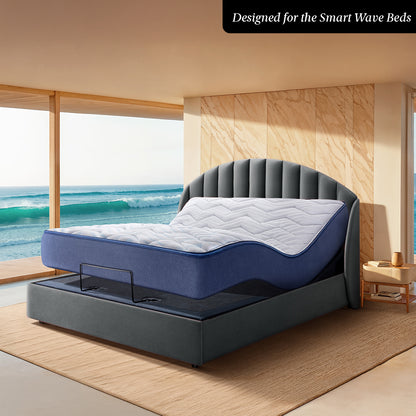 Wave Plus Adjustable Bed Celeste Upholstered Bed (Grey)+ Wave Kinect Reva Mattress 8"(20.3cm)