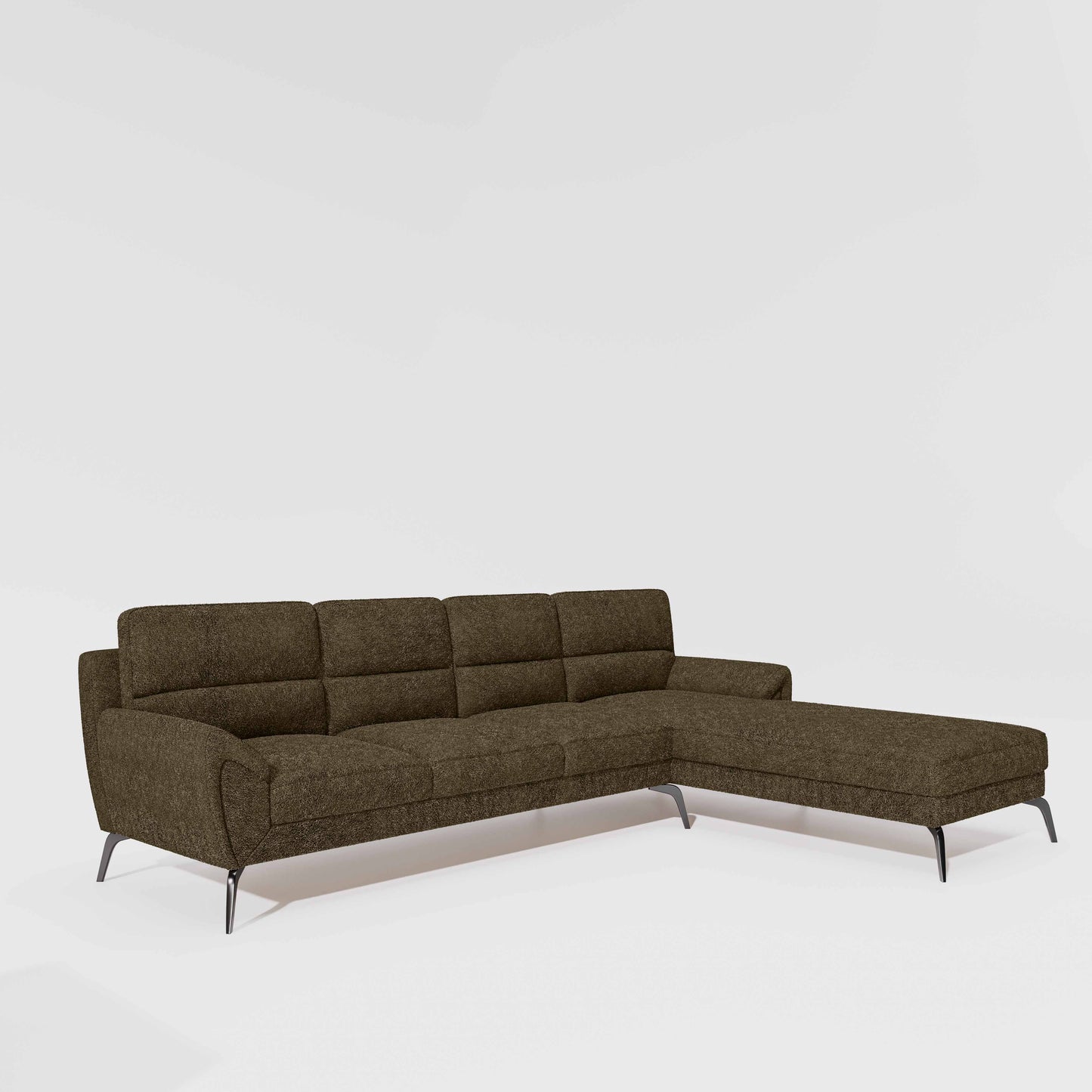 Octave 3 Seater with Lounger Boucle Fabric - Sepia