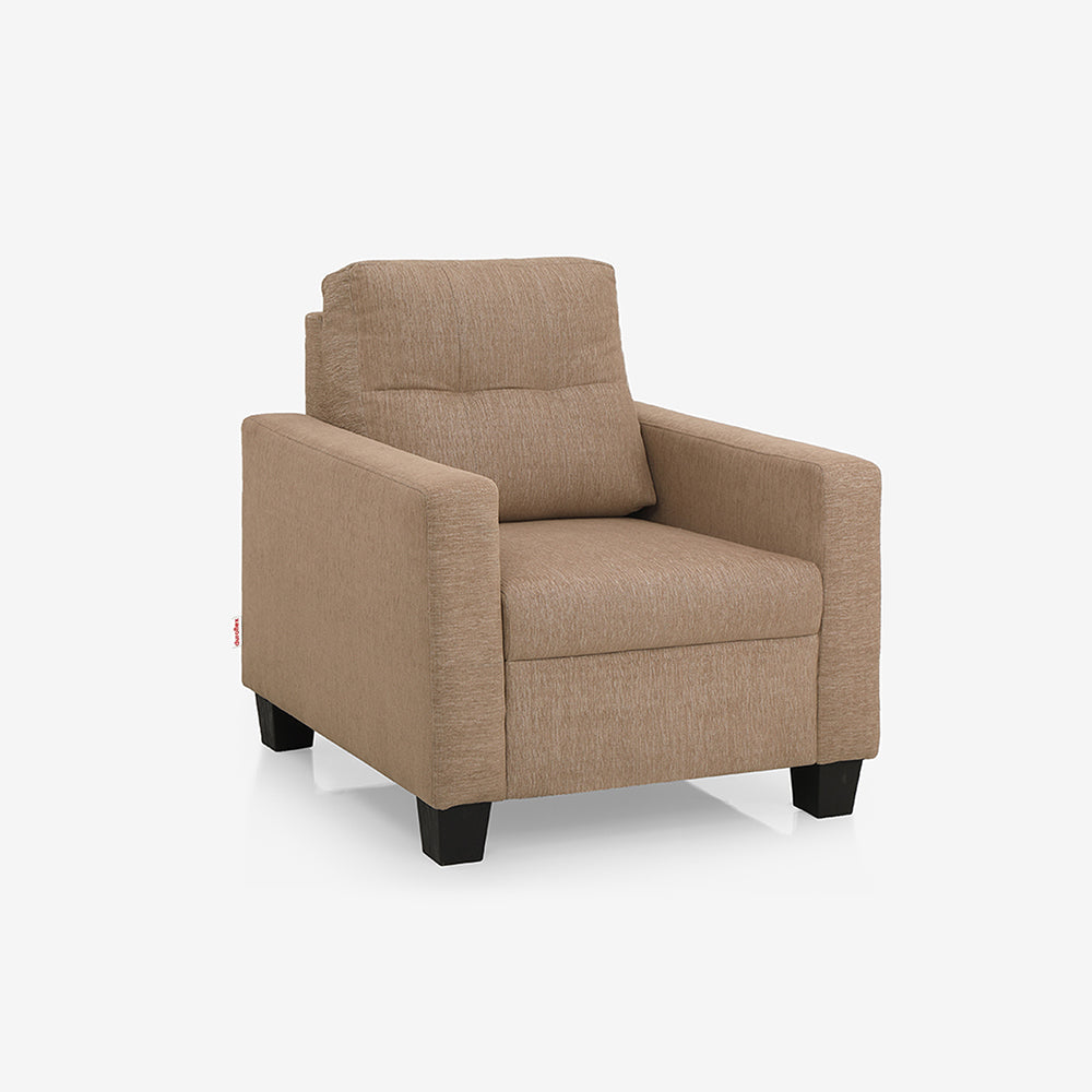 Ease Fabric Sofa | 1 seater | Brown |  Duroflex Furniture
