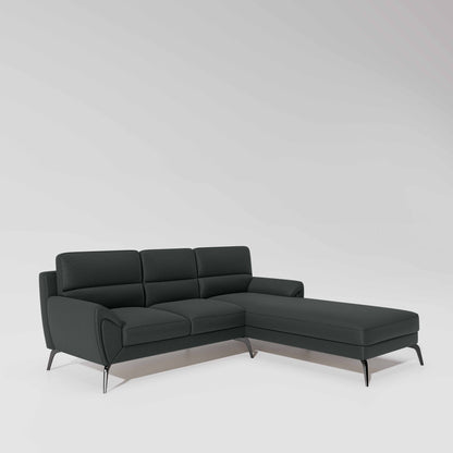 Octave 2 Seater Sofa with RH Lounger Suede Fabric  - Steel Grey