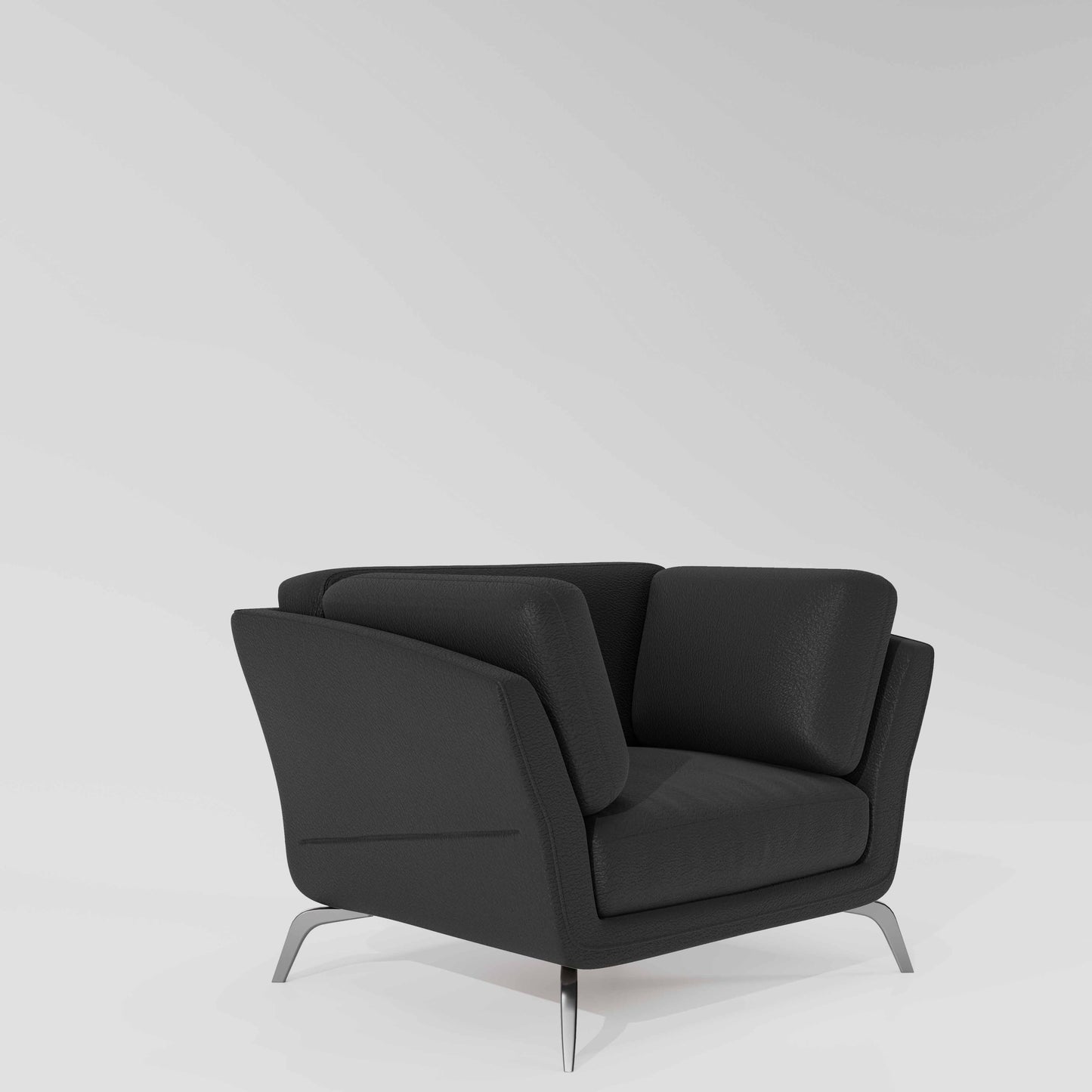 Symphony 1 Seater Suede fabric - Steel Grey