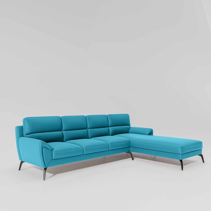 Octave 3 Seater with RH Lounger Suede Fabric - Celestial Blue
