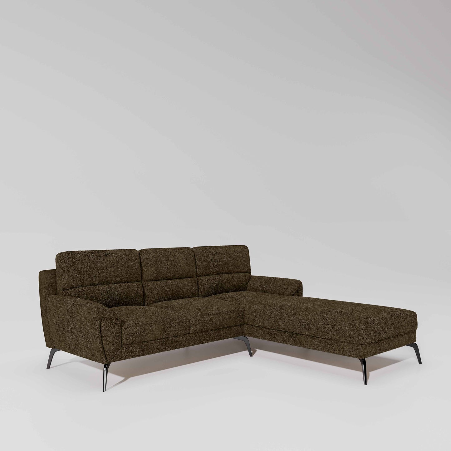 Octave 2 Seater Sofa with RH Lounger Boucle Fabric  - Sepia
