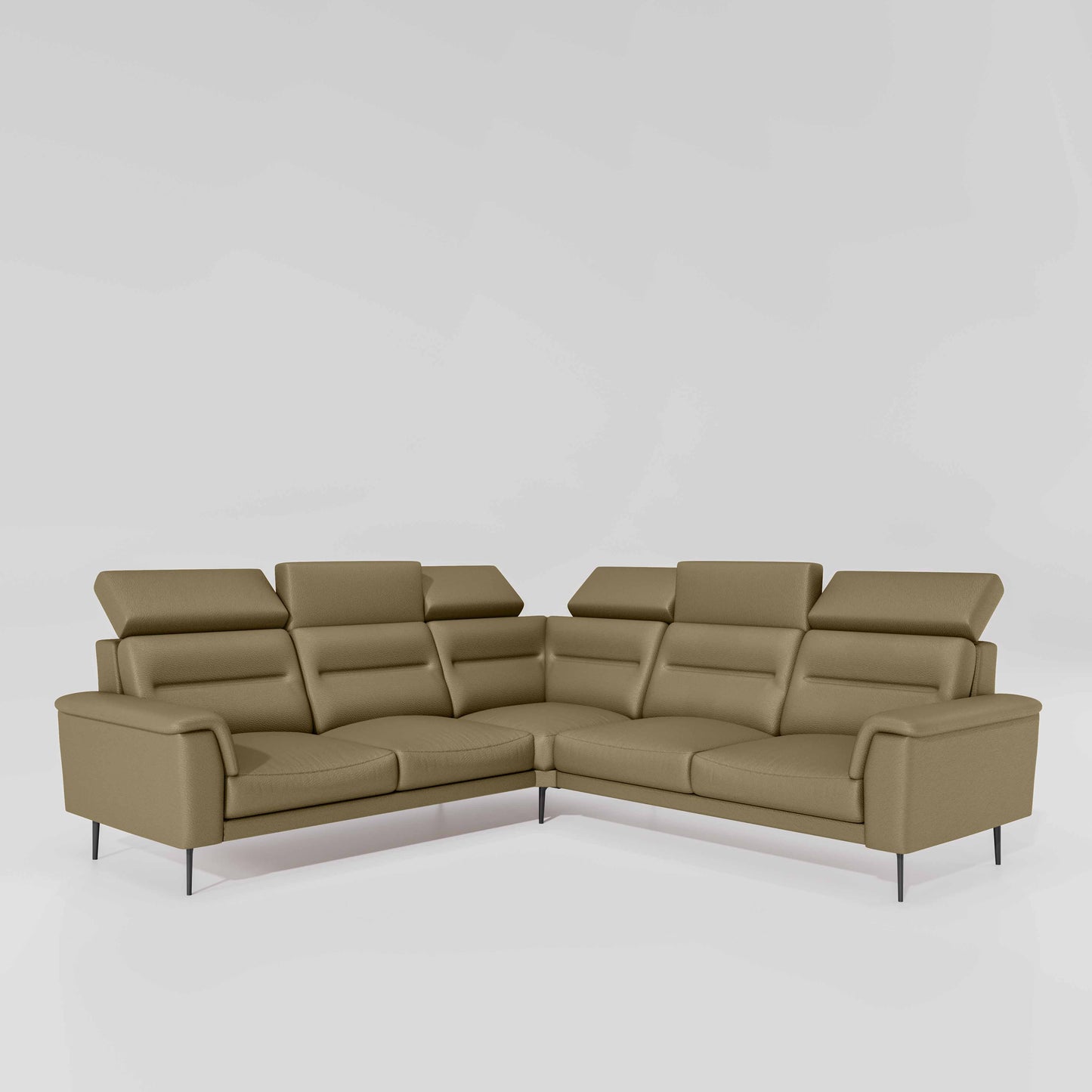 Crescendo 2 Seater + Corner + 2 Seater Leatherette Fabric - Pebble