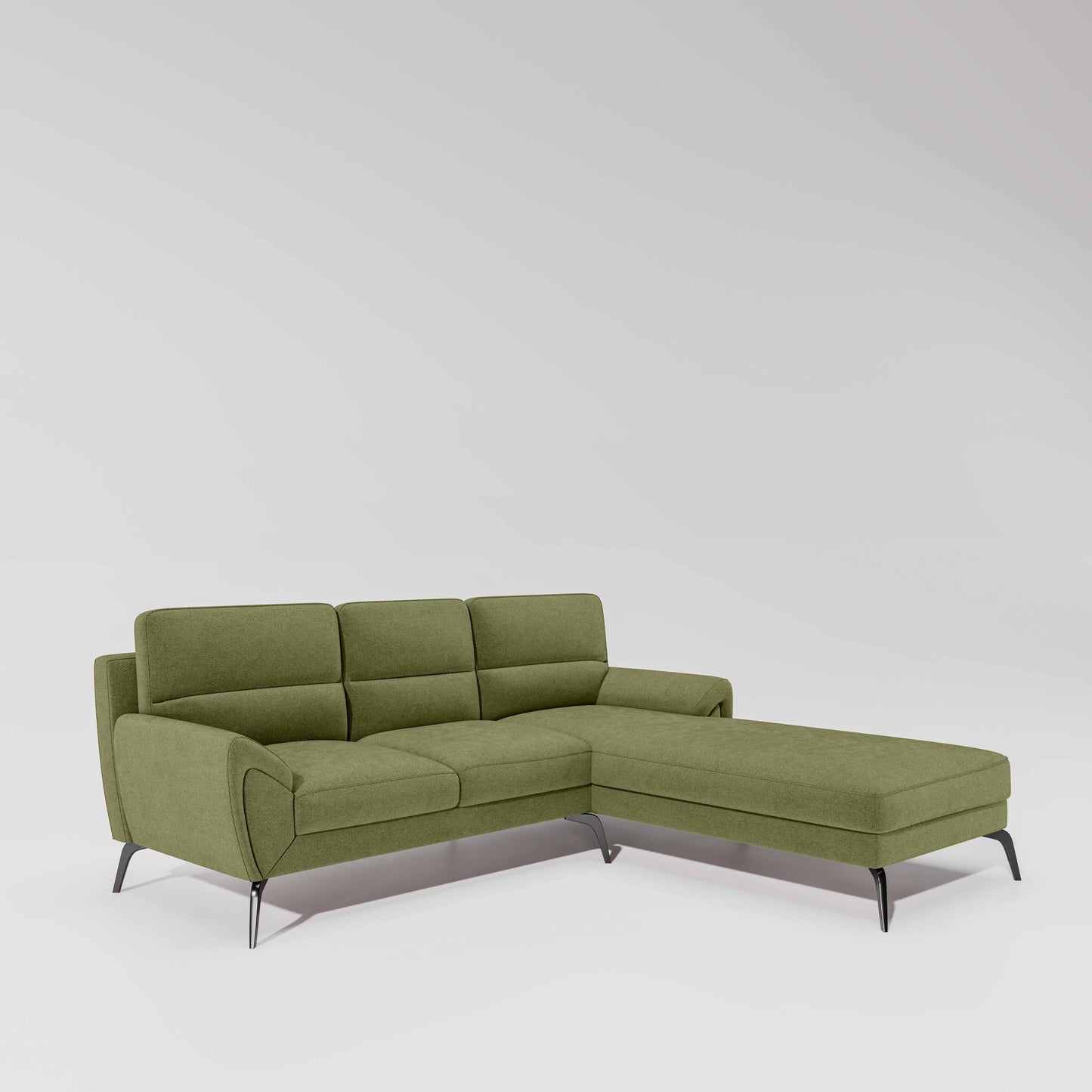 Octave 2 Seater Sofa with RH Lounger Water & Stain Repellent Fabric  - Sage Green