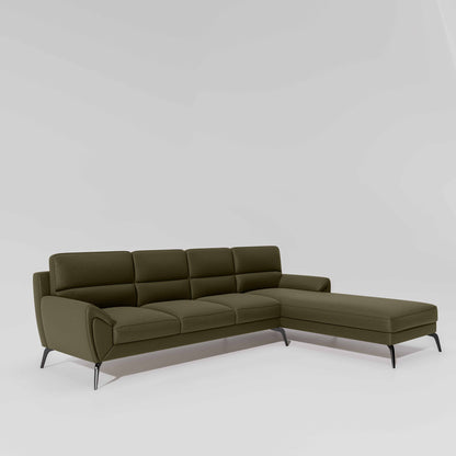 Octave 3 Seater with RH Lounger Suede Fabric - Avocado