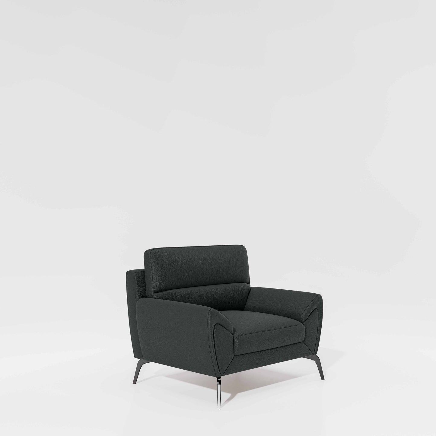 Octave 1 Seater Suede fabric - Steel grey