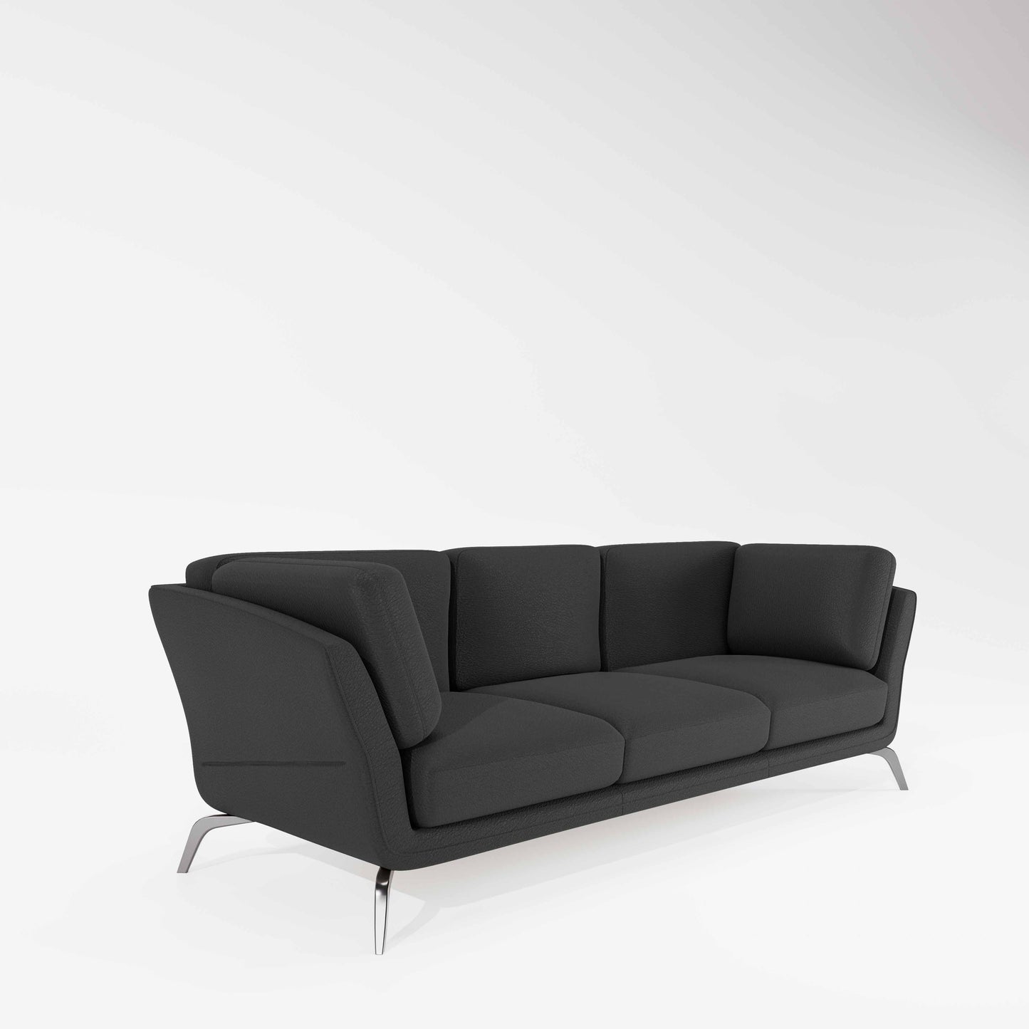 Symphony 3 Seater Suede fabric - Steel grey