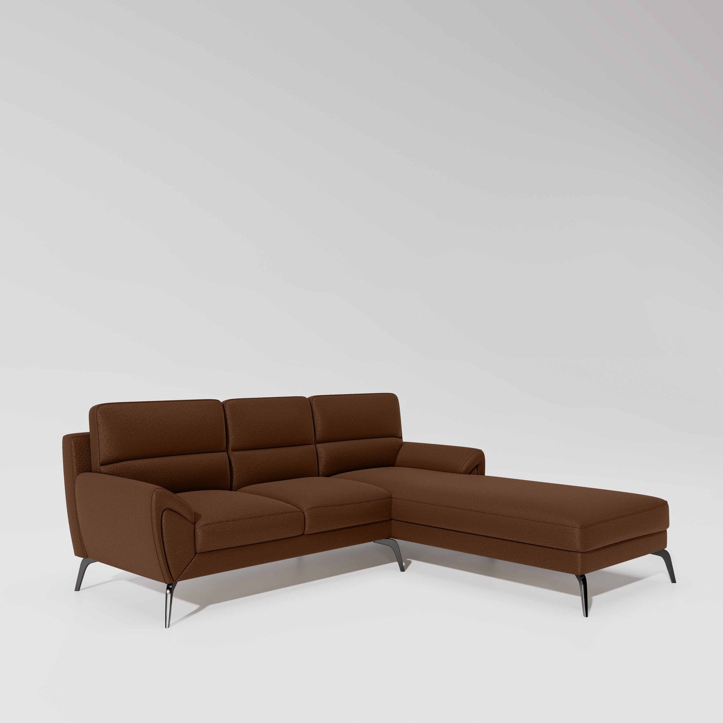 Octave 2 Seater Sofa with Lounger Suede Fabric  - Capuccino