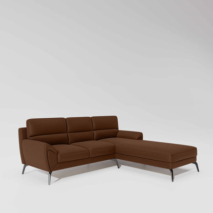 Octave 2 Seater Sofa with Lounger Suede Fabric  - Capuccino