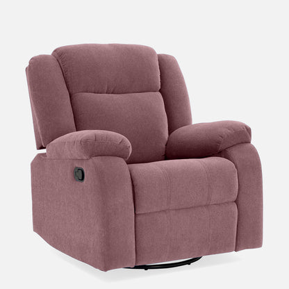 Avalon - Rocking & Rotating Single Seater Fabric Recliner In Pink Colour