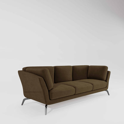 Symphony 3 Seater Water & Stain Repellent Fabric - Dark earth