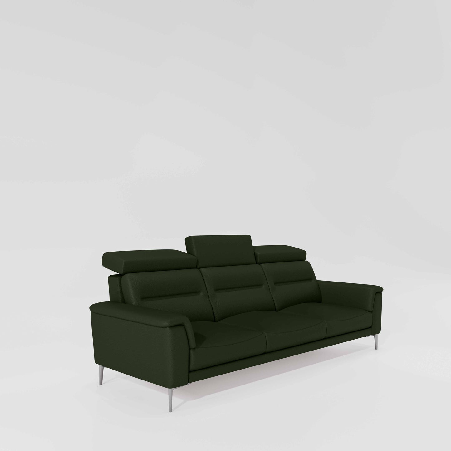 Cresendo 3 Seater Leatherette fabric - Black Forest