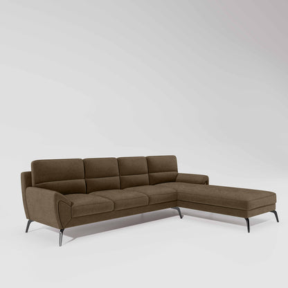 Octave 3 Seater with Lounger Water & Stain Repellent Fabric - Dark Earth