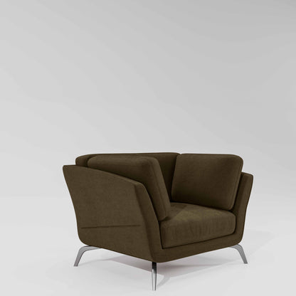 Symphony 1 Seater Water & Stain Repellent Fabric - Dark Earth