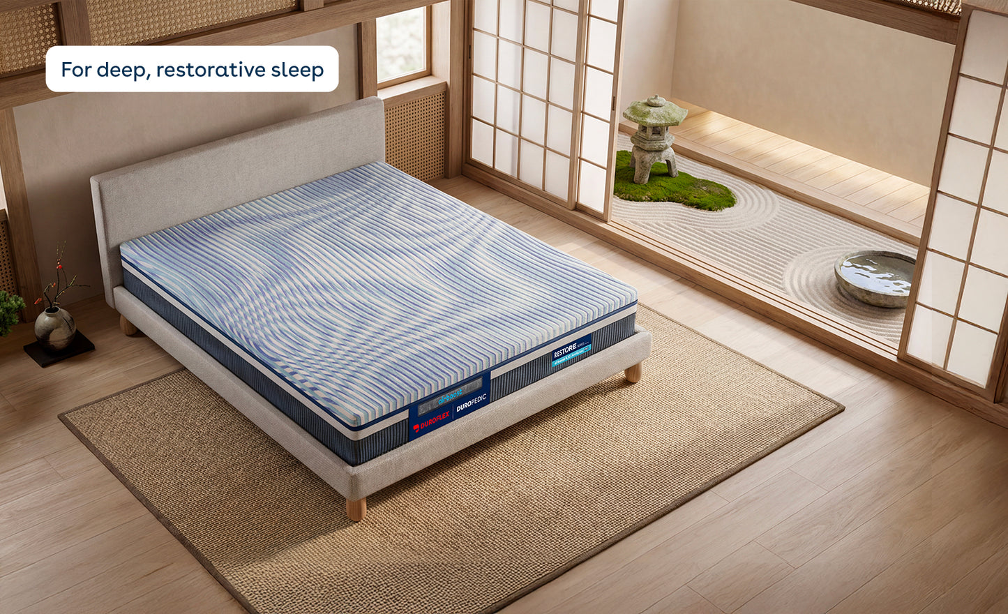 Duropedic Airboost 6.10 Arctic Ice Mattress | 1 lakh+ Airknit fibres with latex and adjustable firmness | 100 nights trial