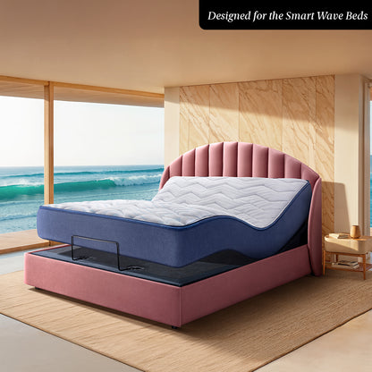 Wave Plus Adjustable Bed with Celeste Upholstered Bed and Livein Duropedic - Pink