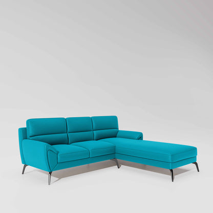 Octave 2 Seater Sofa with Lounger Suede Fabric  - Celestial Blue