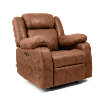Avalon Motorized Electric Powered Desert Orange Suede Recliner