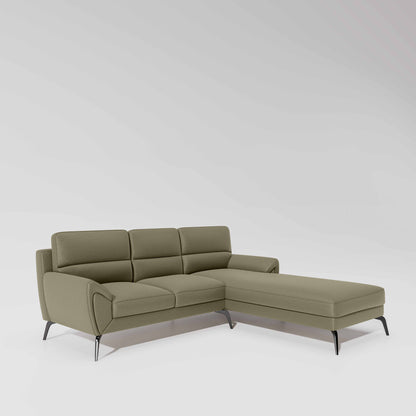 Octave 2 Seater Sofa with Lounger Suede Fabric  - Almond Milk