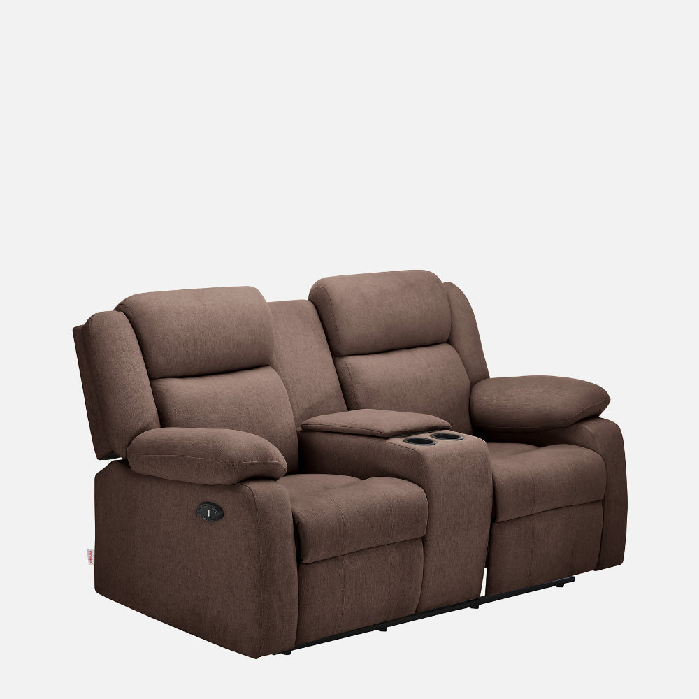 Avalon E Twin Motorized  Recliner |  2 seater | Saddle Brown |  Duroflex Furniture
