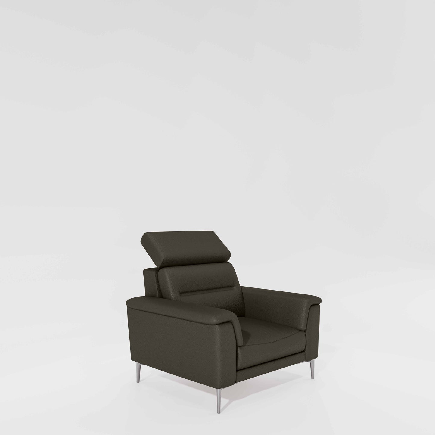 Cresendo 1 Seater Leatherette fabric - Pewter Grey
