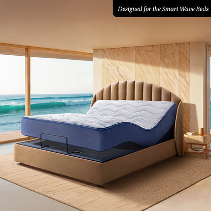 Wave Plus Adjustable Bed Celeste Upholstered Bed (Brown)+ Wave Kinect Strength Mattress 8"(20.3cm)