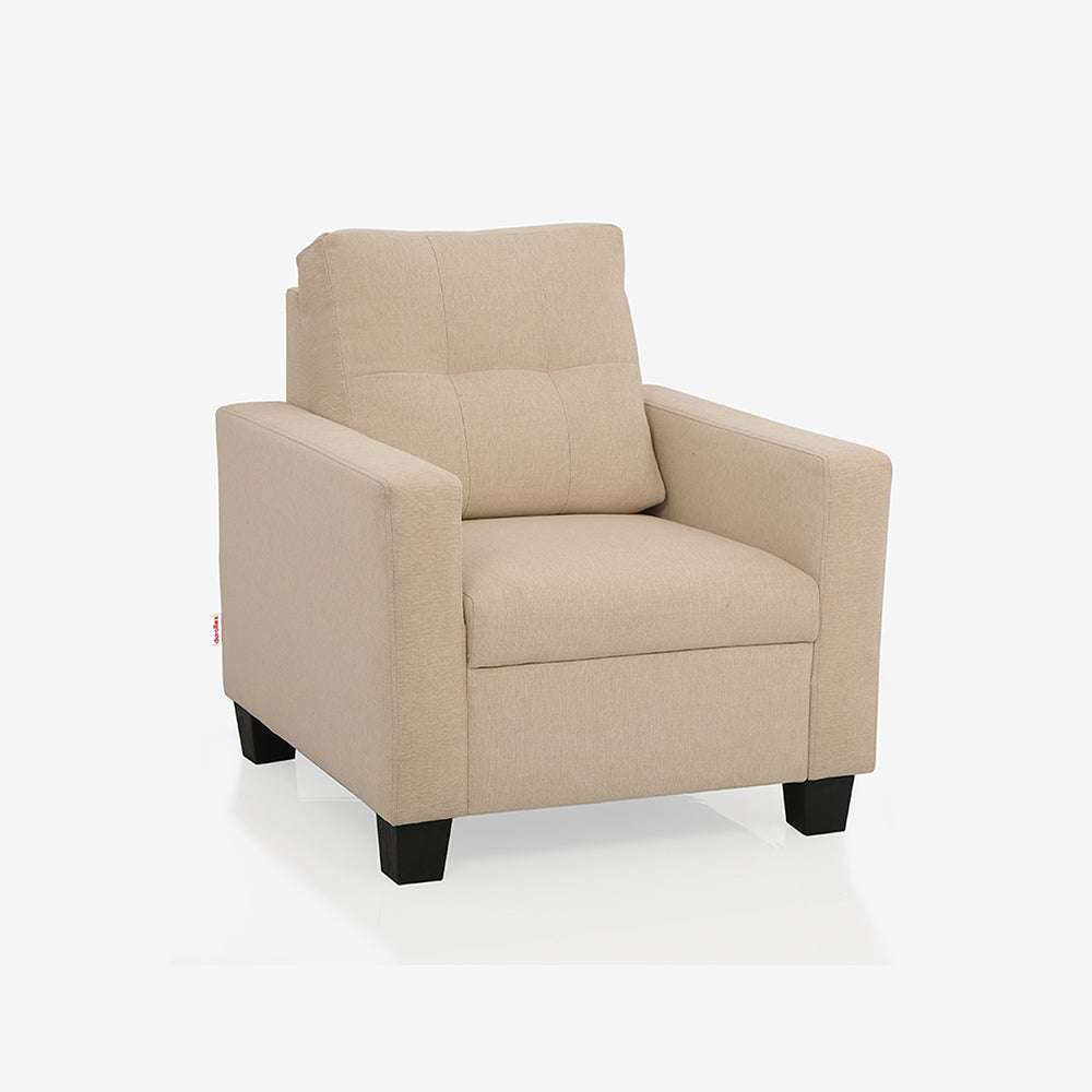 Ease Fabric Sofa | 1 seater | Beige |  Duroflex Furniture
