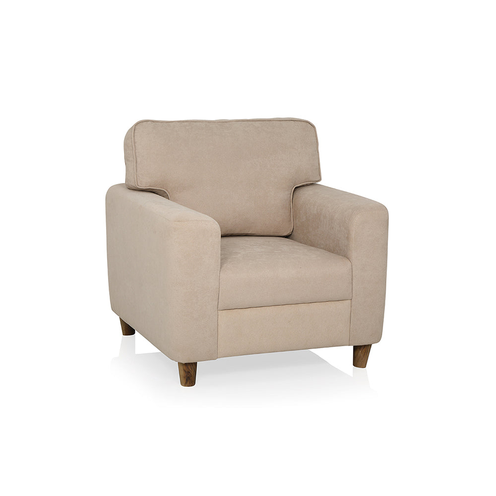 Utopia Beige Fabric 1 seater sofa