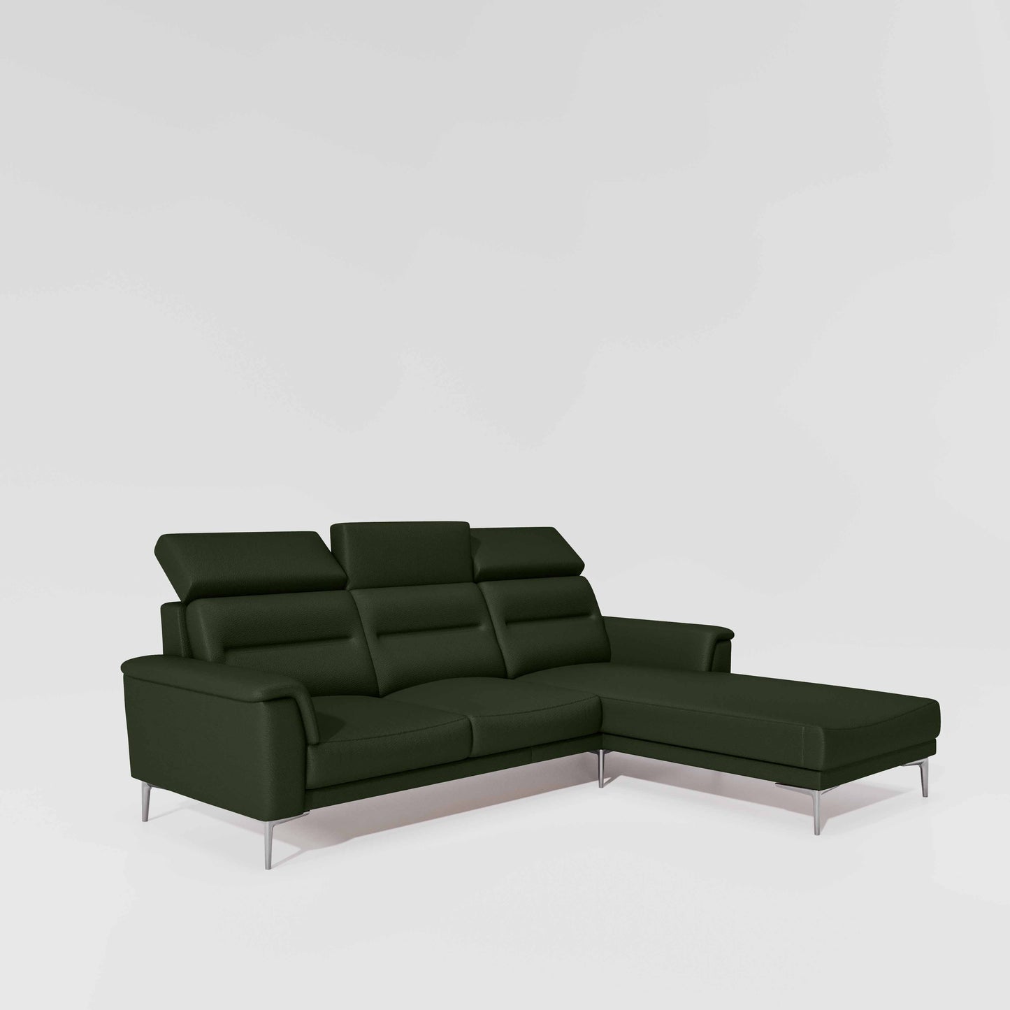 Cresendo 2 Seater with LH Lounger Leatherette fabric - Black Forest