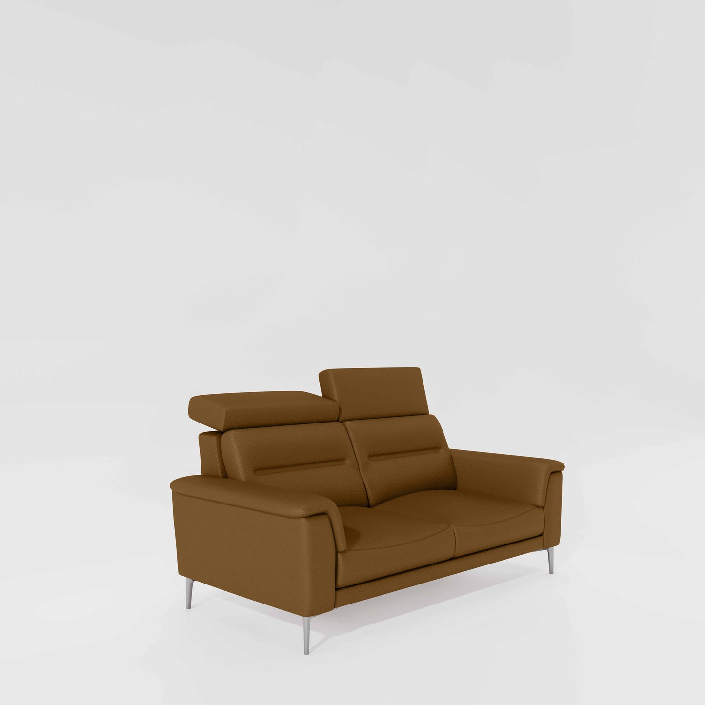 Cresendo 2 Seater Leatherette fabric - Tobacco Brown